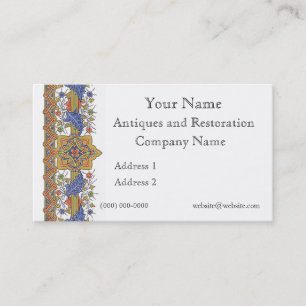 Antiek Floral Border Business Card-sjabloon Visitekaartje