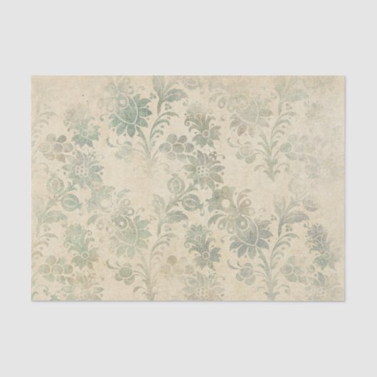Antiek Floral Damask Tissuepapier (Voorkant)
