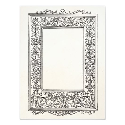 Antiek Floral Mermaid Old Lijst Border Foto Afdruk (Voorkant)