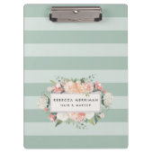 Antiek "Floral Sage Stripe" Klembord (Voorkant)