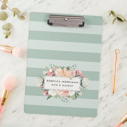 Antiek "Floral Sage Stripe" Klembord