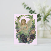  Antiek Floral Soft Pink Briefkaart (Staand voorkant)