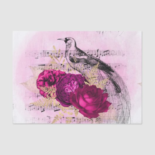  Antiek Floral Tissuepapier (Voorkant)