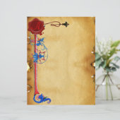 ANTIEK FLORENTINE FLORAL RED WAX SEAL MONOGRAM (Staand voorkant)