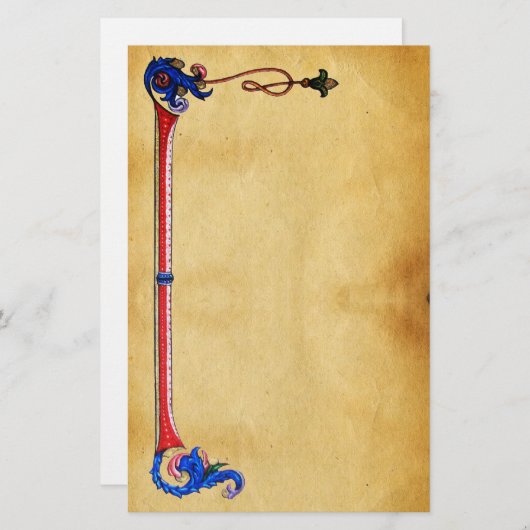 ANTIEK FLORENTINE-PARCHMENT BRIEFPAPIER (Voorkant / Achterkant)