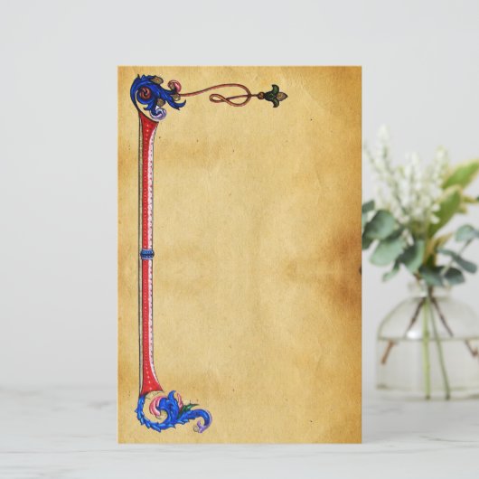 ANTIEK FLORENTINE-PARCHMENT BRIEFPAPIER (Staand voorkant)