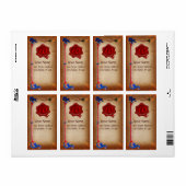 ANTIEK FLORENTINE PARCHMENT RED WAX SEAL MONOGRAM ETIKET (Full Sheet)