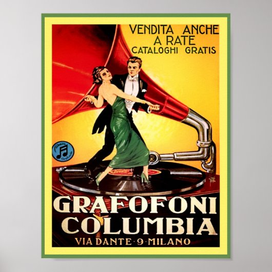antiek fonografen uit 1920: Columbia Graphophone A Poster (Voorkant)