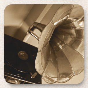 Antiek fonografie Gramophone geeft muziekovers Bier Onderzetter
