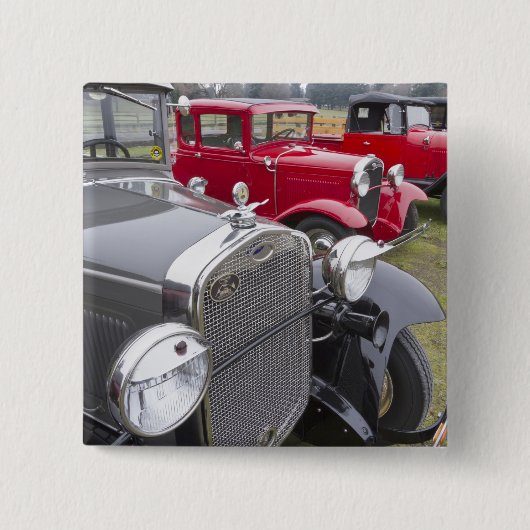 Antiek Ford-auto's Vierkante Button 5,1 Cm (Voorkant)