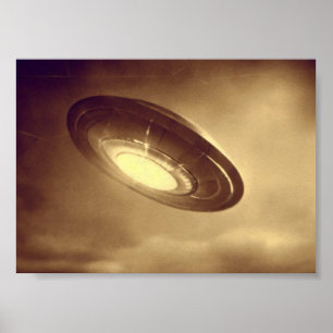 Antiek foto van een ufo poster
