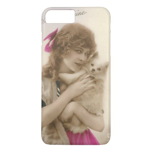 Antiek foto Victoriaans vrouw en hond Case-Mate iPhone Case (Achterkant)