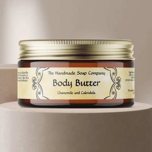 Antiek frame Geel perkament Body Butter pot