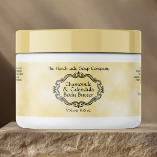 Antiek frame Geel perkament Cosmetica pot label Waterfles Etiket