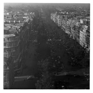Antiek Frankrijk Parijs champs elysees laan Tegeltje