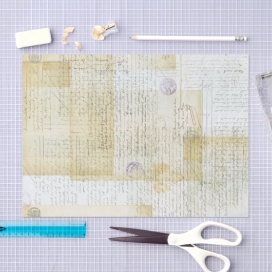 Antiek Frans document Collage Tissuepapier (Craft)