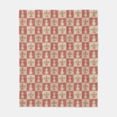 Antiek Frans middeleeuws Fleur de Lis patroon Fleece Deken (Voorkant)