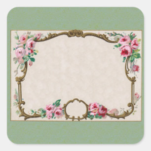 Antiek Frans Roos, blanco parfum Vierkante Sticker