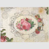 Antiek Frans Roos Ephemera-ontkoppeling Tissuepapier (Voorkant)