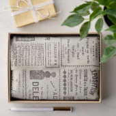 Antiek Franse advertenties Ephemera Beige Tissuepapier (Geschenk)