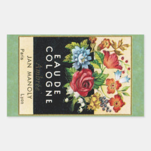Antiek Franse Ambree Parfum Rechthoekige Sticker
