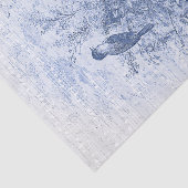 Antiek Franse Blauwe Vogels Nest Tissuepapier (Detail)