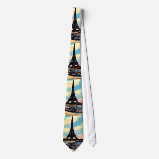 Antiek Franse Chic Eiffel Tower Stropdas (Voorkant)