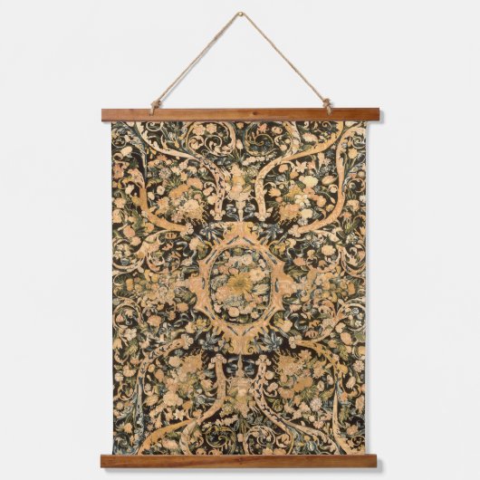 Antiek Franse Floral Print Hangend Wandkleed (Voorkant)