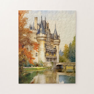 Antiek Franse Kasteel Waterverf Puzzel |