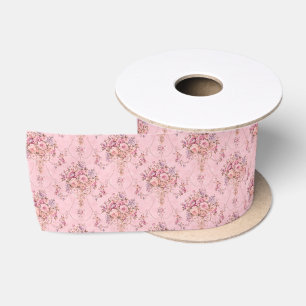 Antiek Franse Roze Victoriaans Stijl Bloemen Rococ Lint