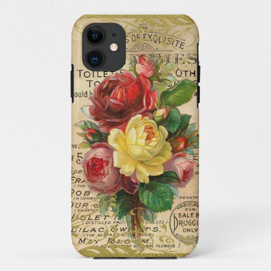 Antiek Franse Rozen Case-Mate iPhone Case (Achterkant)
