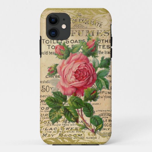 Antiek Franse Rozen Case-Mate iPhone Case (Achterkant)