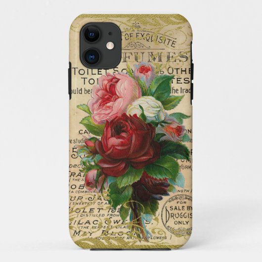 Antiek Franse Rozen Case-Mate iPhone Case (Achterkant)