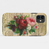 Antiek Franse Rozen Case-Mate iPhone Case (Achterkant (horizontaal))