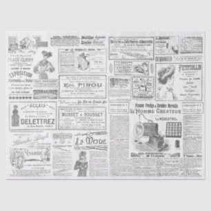 Antiek Franse schoonheidsadvertenties Ephemera Tissuepapier