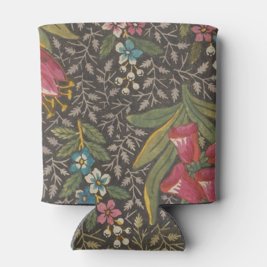 Antiek Franse Toile de Jouy 1800s Floral Branches Blikjeskoeler (Achterkant)