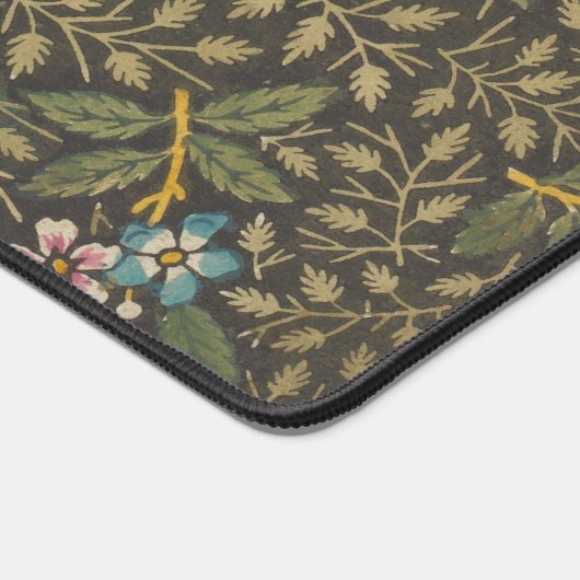 Antiek Franse Toile de Jouy 1800s Floral Branches Bureaumat (Hoek)