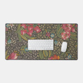 Antiek Franse Toile de Jouy 1800s Floral Branches Bureaumat (Keyboard & Muis)