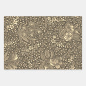 Antiek Franse Toile de Jouy 1800s Floral Branches Inpakpapier Vel (Voorkant 3)