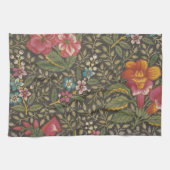 Antiek Franse Toile de Jouy 1800s Floral Branches Theedoek (Horizontaal)