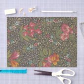 Antiek Franse Toile de Jouy 1800s Floral Branches Tissuepapier (Craft)