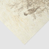 Antiek Franse Vogels Nest Beige Tissuepapier (Detail)