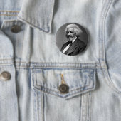 Antiek Frederick Douglass Portret Ronde Button 5,7 Cm (In situ)