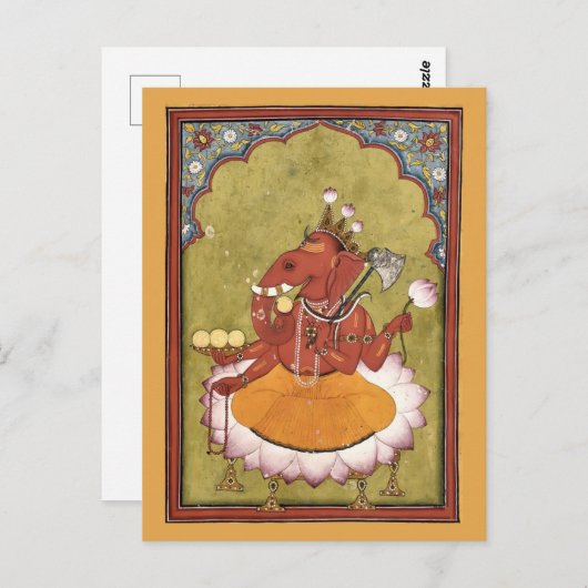 Antiek Ganesh Print Briefkaart (Voorkant / Achterkant)