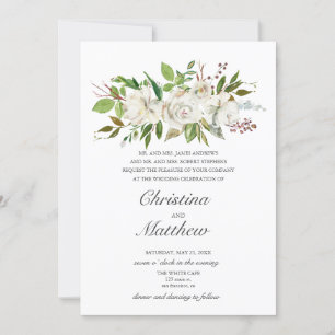 Antiek Garden White Flowers Elegant bruiloft Kaart