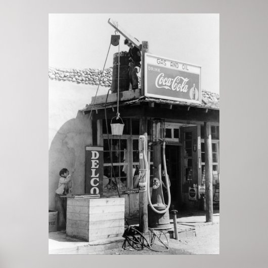 Antiek gasstation: 1940 poster (Voorkant)