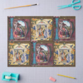 ANTIEK GEBOORTE MONOGRAM KERSTPERKAMENT ROZE TISSUEPAPIER (Craft)