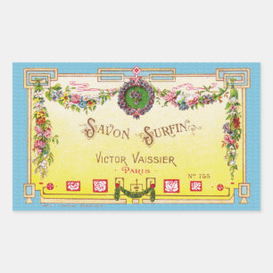 Antiek geel Frans parfumlabel Rechthoekige Sticker