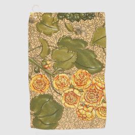 Antiek gele bloemen golfhanddoek