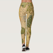 Antiek gele bloemen Leggings (Achterkant)